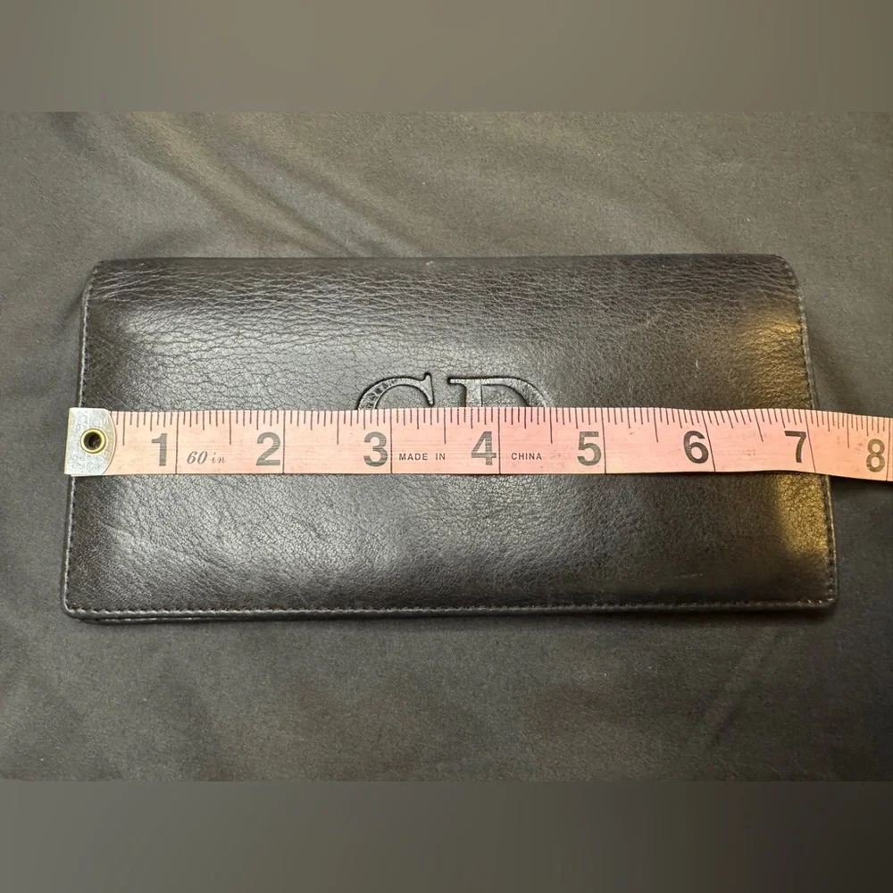 Christian Dior “CD” Black w/Red Interior Leather Wallet